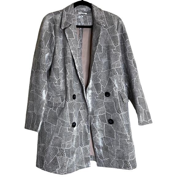 Adore Coat Women Large White Black Art To Wear Lagenlook Luxury Designer Jacket